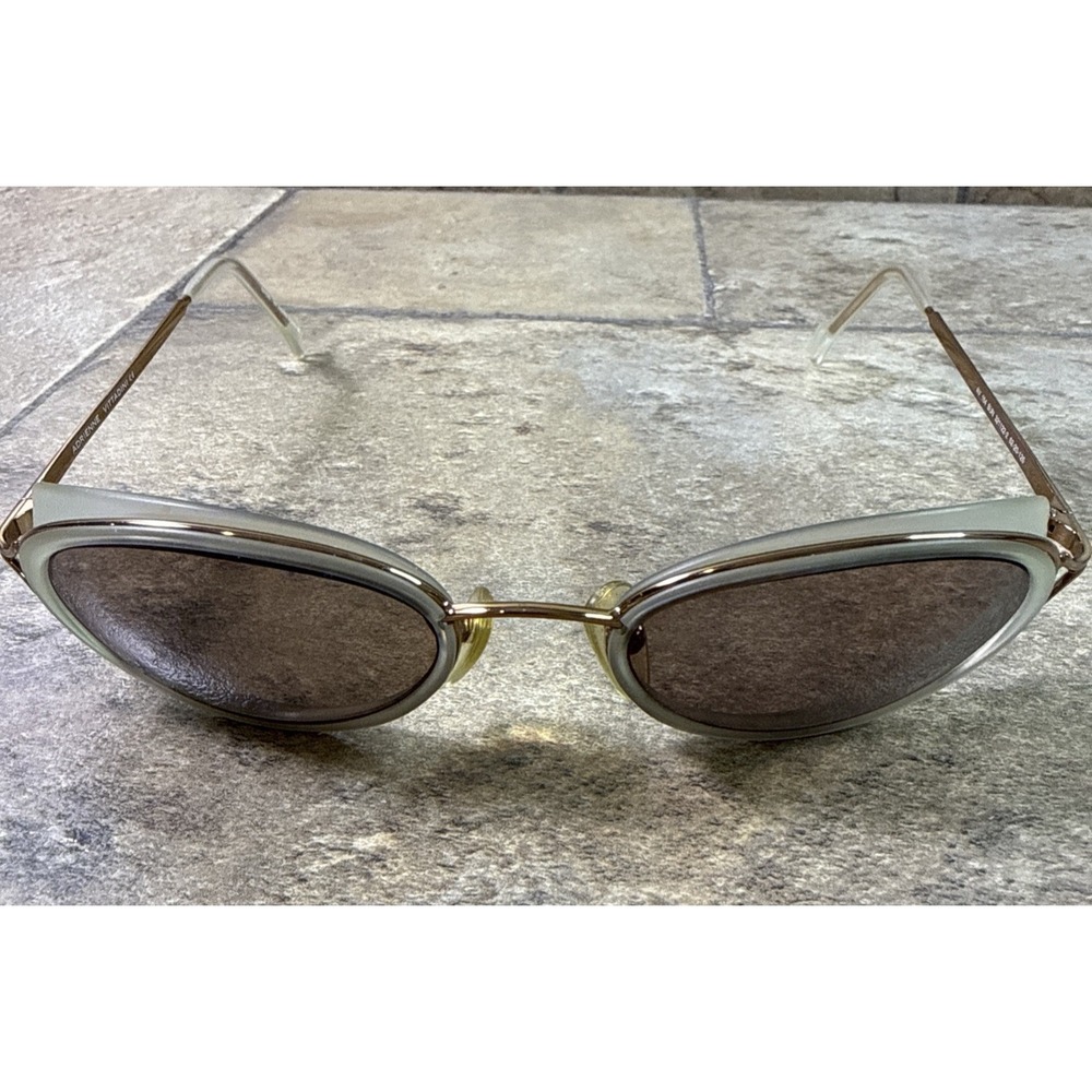 Adrienne Vittadini AV154 Oval Frosted Gray Sunglasses Frames ONLY Brown Lens